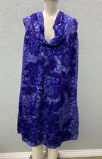 Lane Bryant Flowy Cowl Neck Shift Dress Women's 28 Purple Lined Sleeveless