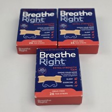 78 BREATHE RIGHT NASAL STRIPS EXTRA STRENGTH TAN  3 x 26 CT Boxes  Exp. 2030