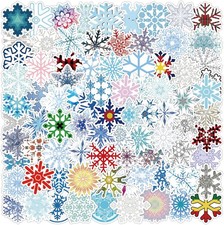 100Pcs Christmas Decorations Snowflake Stickers for Snowflake/100pcs