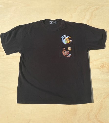 Vintage Scooby Doo Warner Bros T Shirt Mens Medium Black 90's Cartoon Graphic