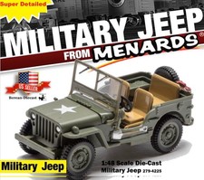 Denver Diecast 1:48 Scale US Army '42 Willys Jeep WWII Super Detailed-NEW No Box