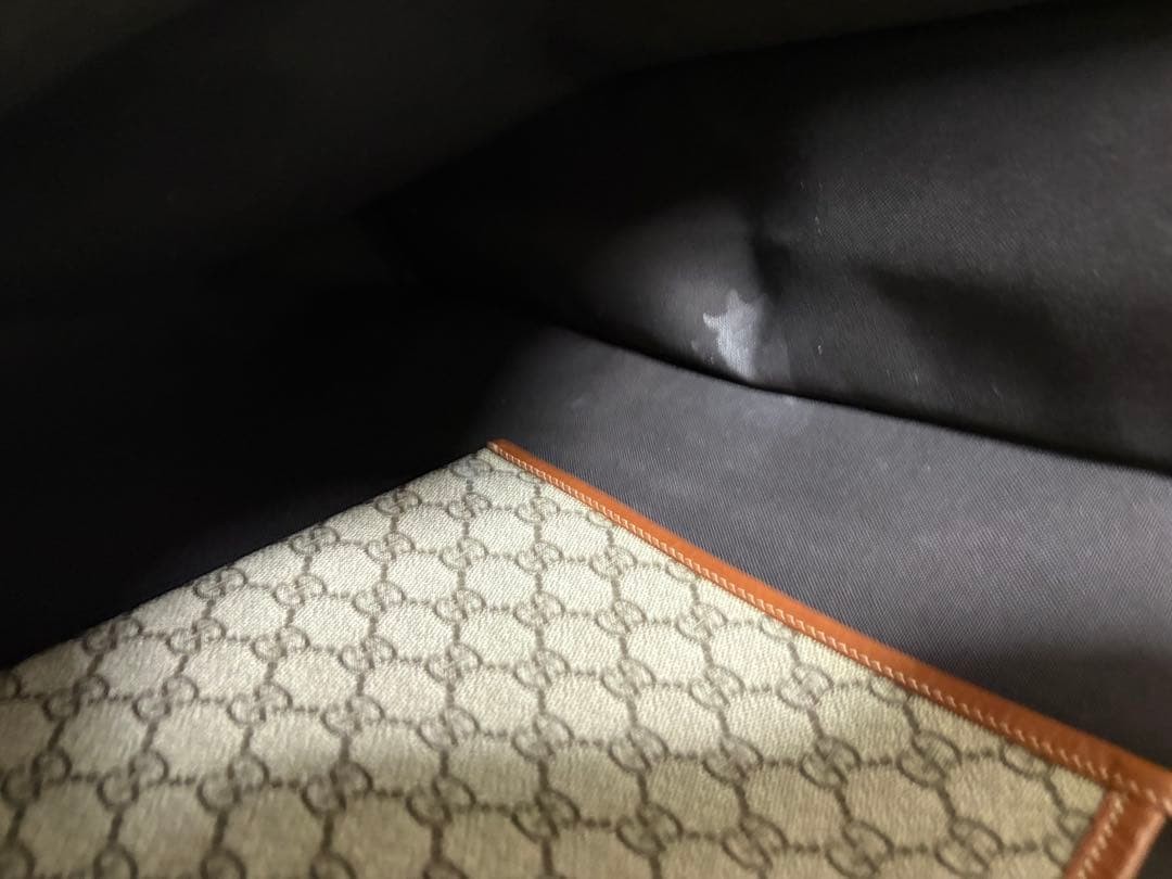 Gucci GG Supreme Web Loop Tote Bag Large Brown Canvas Leather Handle Authentic thumbnail 11