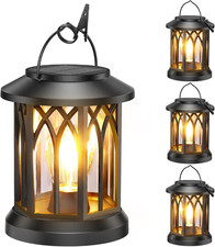 Solar Lanterns Outdoor Waterproof 4 Pack, Upgraded Solar Lantern Outdoor