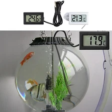 Set of 6 Digital Thermometers with External Probes for Aquariums Refrigerators