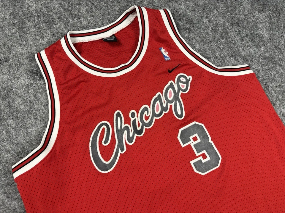 Camiseta Nike vintage de los Chicago Bulls para hombre 2XL L+2 roja Tyson CHANDLER #3 cosida años 80 Foto 2 de 4
