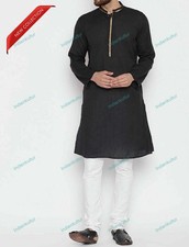 Indian Ethnic Mens short Long Designer Kurta Long Sleeve Cotton Shirt