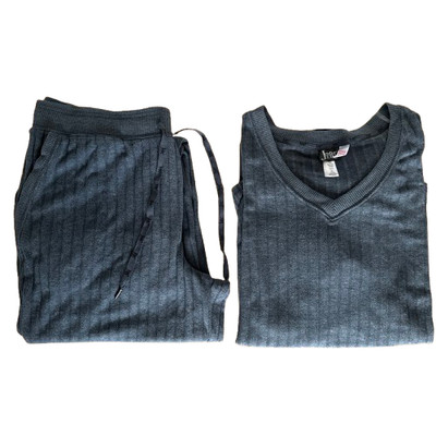 Jezebel Lounge Set Damen Grau Größe XL UK 14 Samt Feel Kordelzug Stretch.