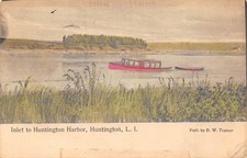 Long Island New York Inlet To Huntington Harbor, Huntington, Vintage PC U29923