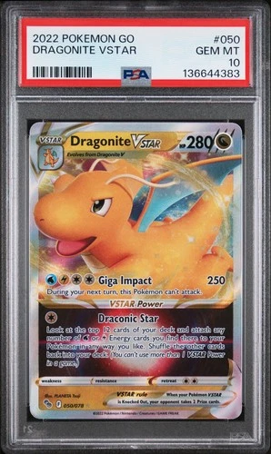 2022 POKEMON GO #050 DRAGONITE VSTAR PSA 10