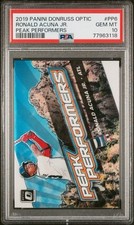 RONALD ACUNA JR 2019 DONRUSS OPTIC PEAK PERFORMERS #PP6 PSA 10 BRAVES LOW POP 9