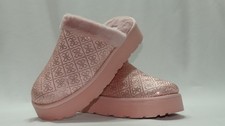 Guess Women's Danikas Slip-on Slippers - Light Pink Velvet Rhinestone Logo