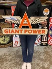 Antique Vintage Old Style Sign Flying A Giant Power Made in USA