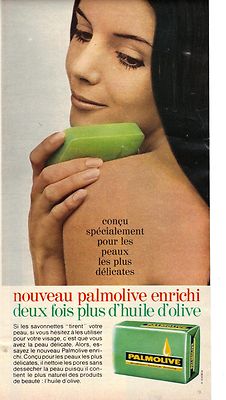 WERBUNG 1969 PALMOLIVE Seife angereichert 2x mehr Olivenöl