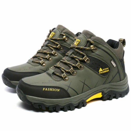 Herren Wasserdichte Knöchelstiefel Outdoor Leder Stiefel Wanderschuhe Stiefel - Bild 9 von 28