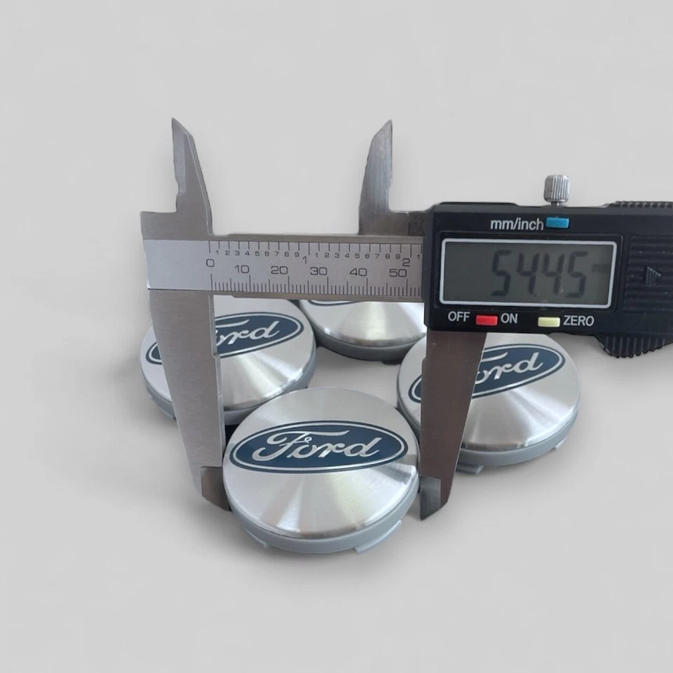 Ford Wheel Center Caps 4x Blue Silver Emblem Hubcaps Cover Replacement Set Fit - Image 3 of 3