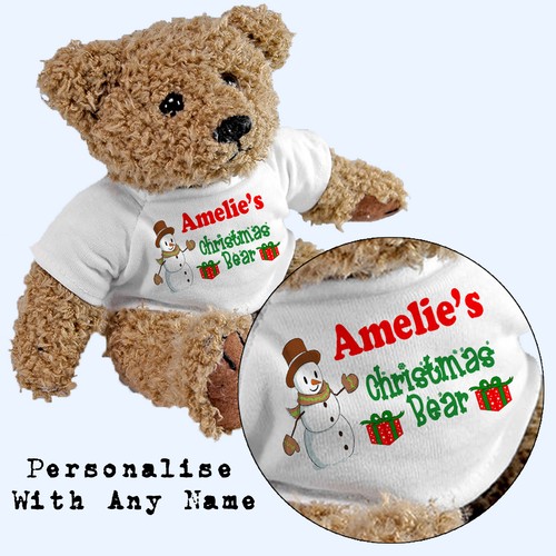 personalised 1st christmas teddy
