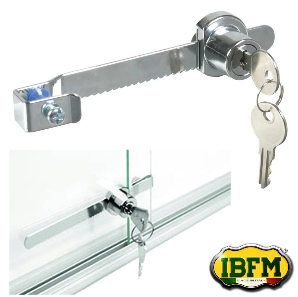 SERRATURA A CREMAGLIERA PER VETRINE SCORREVOLI IBFM-MADE IN ITALY