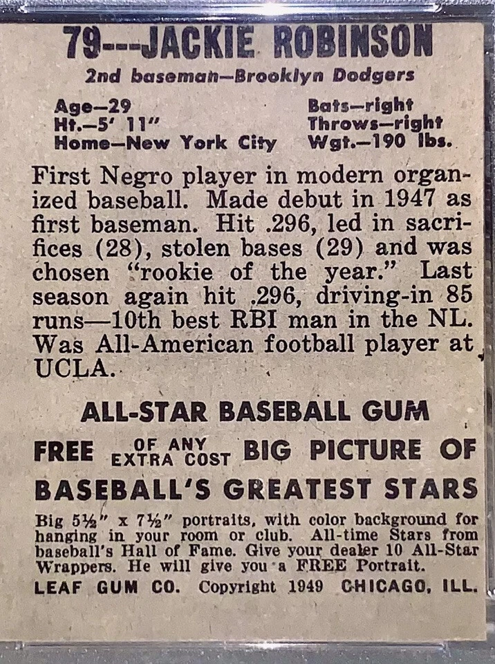🔥 Hoja Jackie Robinson 1948 #79 PSA 5 EX 🔥 75 aniversario Foto 4 de 4