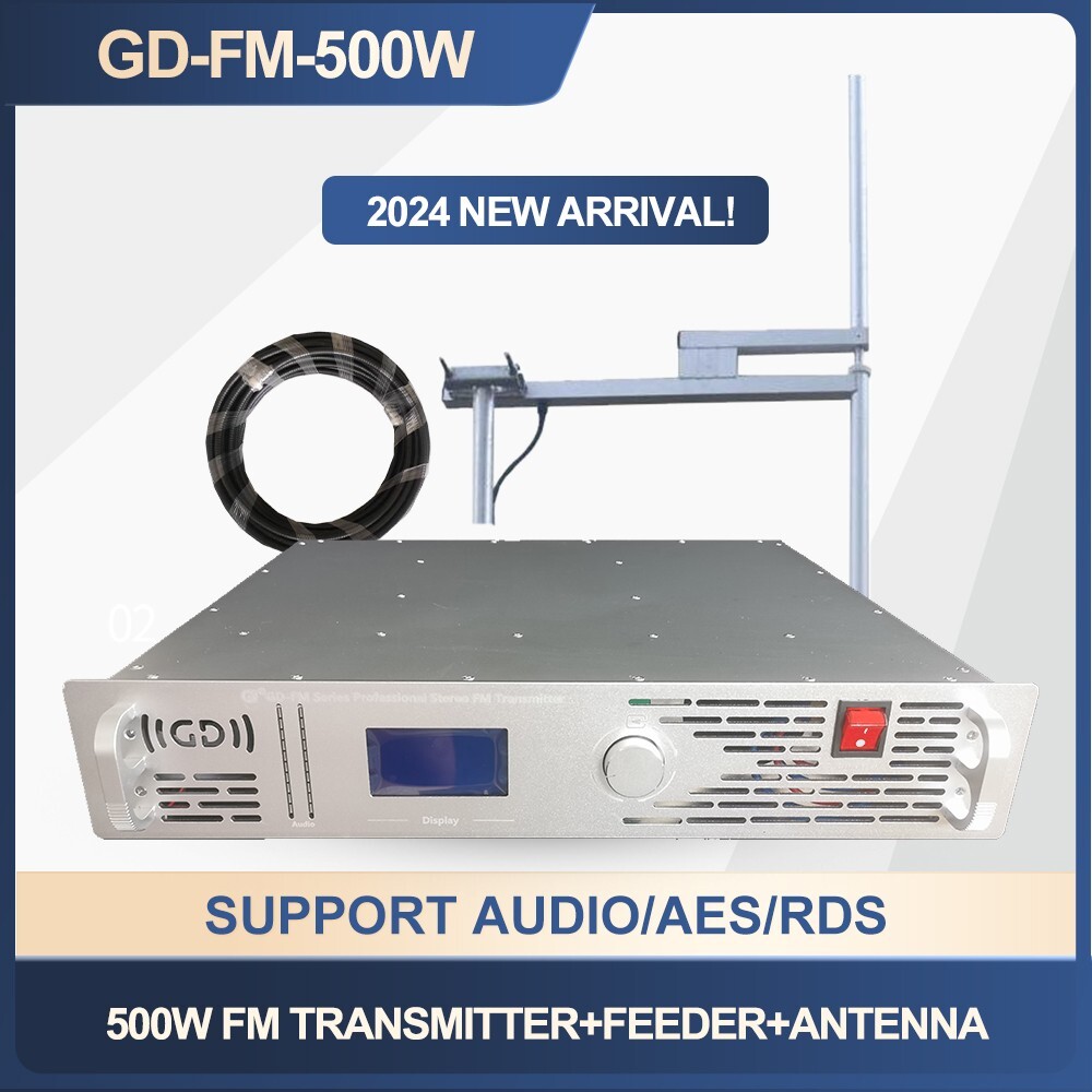 500W FM transmitter 500W FM  transmitter+Antenna Broadcasting for Radio Station