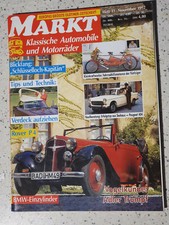 Oldtimer Markt 11/92 Adler Trumpf BMW Rover P4 Peugeot 404 Fahrradhilfsmotoren