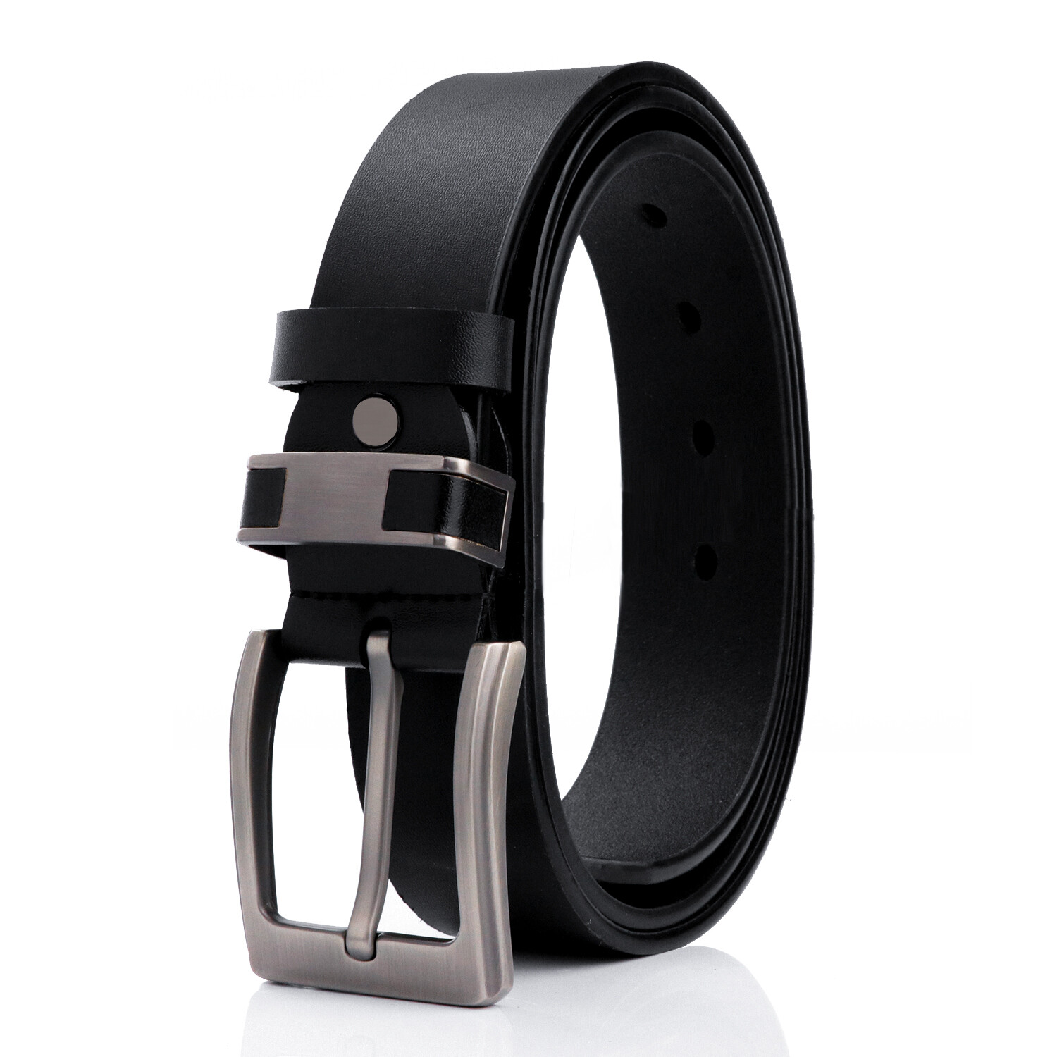 Mens Genuine Leather Belts Removable Buckle Width 1.3" Heavy Duty Belts