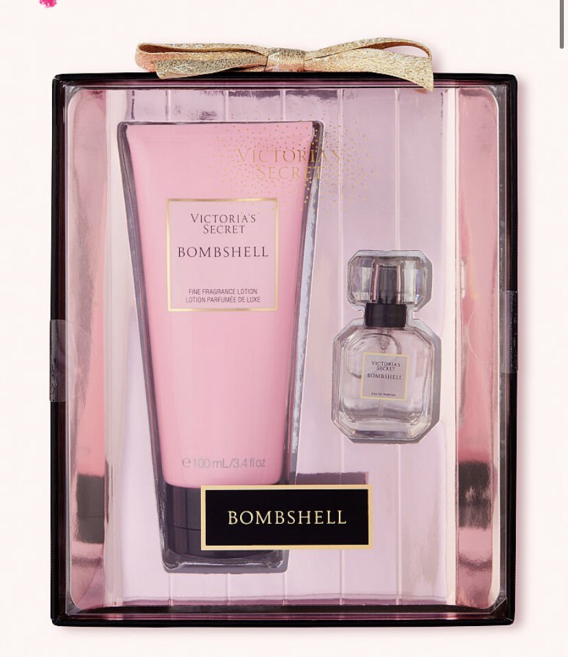 Victoria's Secret BOMBSHELL TEASE PLATINUM 2pc HOLIDAY Gift Set