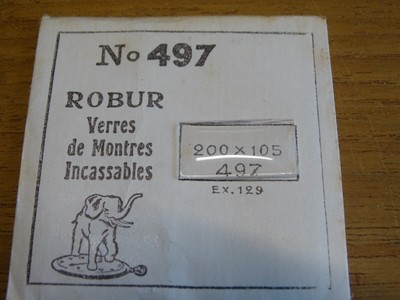 ROBUR verre incassables de montre. plat biseau 19 mm