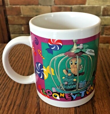 Vntg TWEETY BIRD LOONEY TUNES LARGE CHRISTMAS MUG TM & (C) 1996 WARNER BROS  | eBay