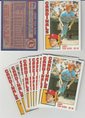 Andy Van Slyke RC, 1984 Topps #206 rookie card, St. Louis Cardinals All-Star