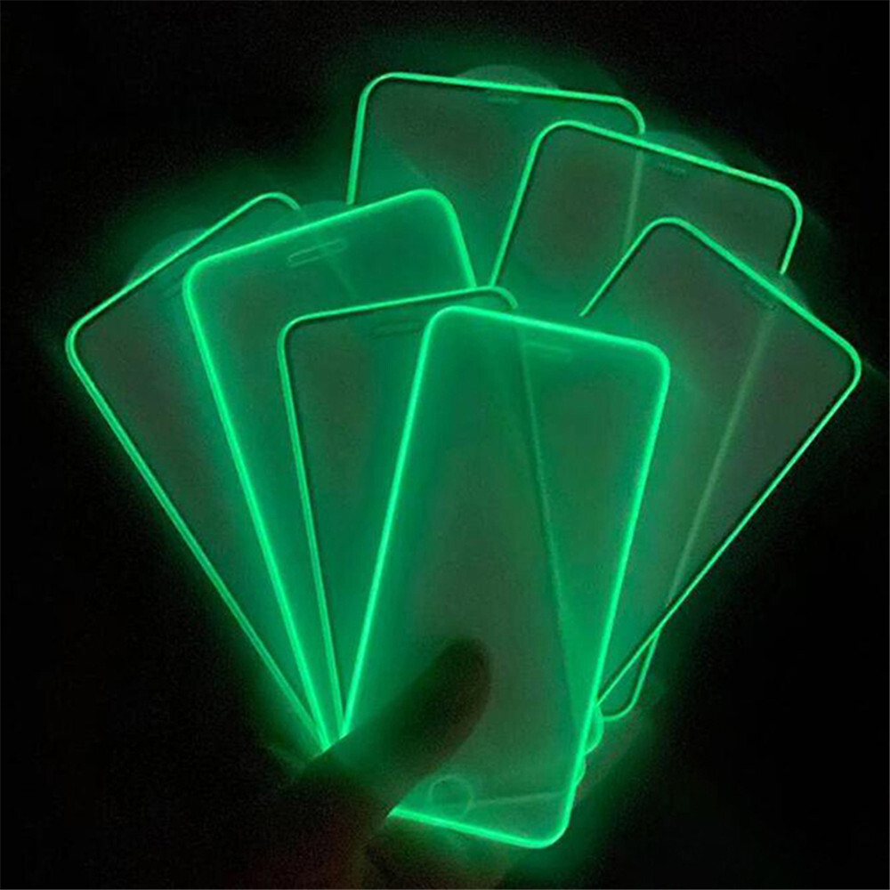 Fluorescence Screen Protectors Glass For iPhone 15 14 13 12 11 Pro XS XR X 7 SE