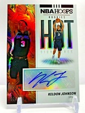 2019-20 Panini NBA Hoops Rookie Hot Signatures Red # 01/25 Keldon Johnson Spurs