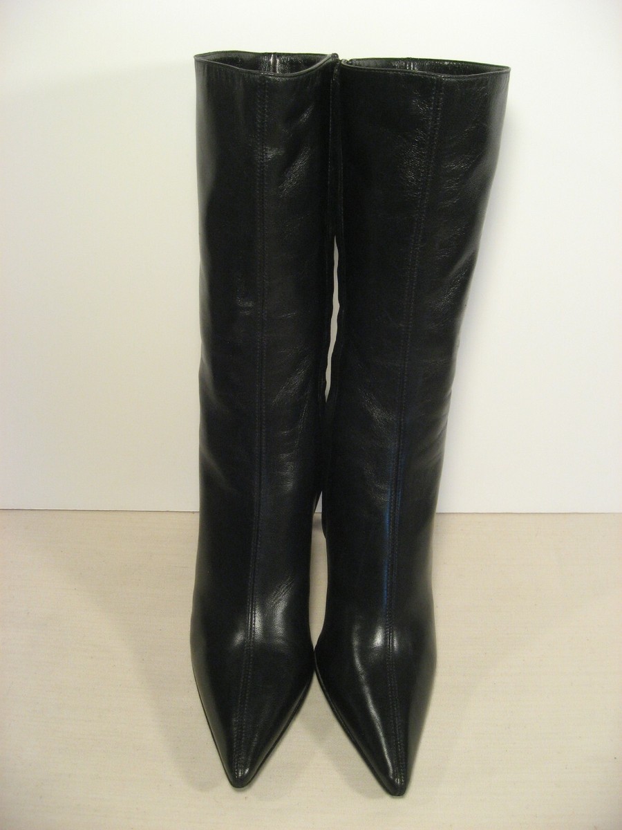 Bottines Giuseppe Zanotti En Cuir De Veau Noir - Taille 6 US (36 EU) - Talons Aiguilles - Occasion