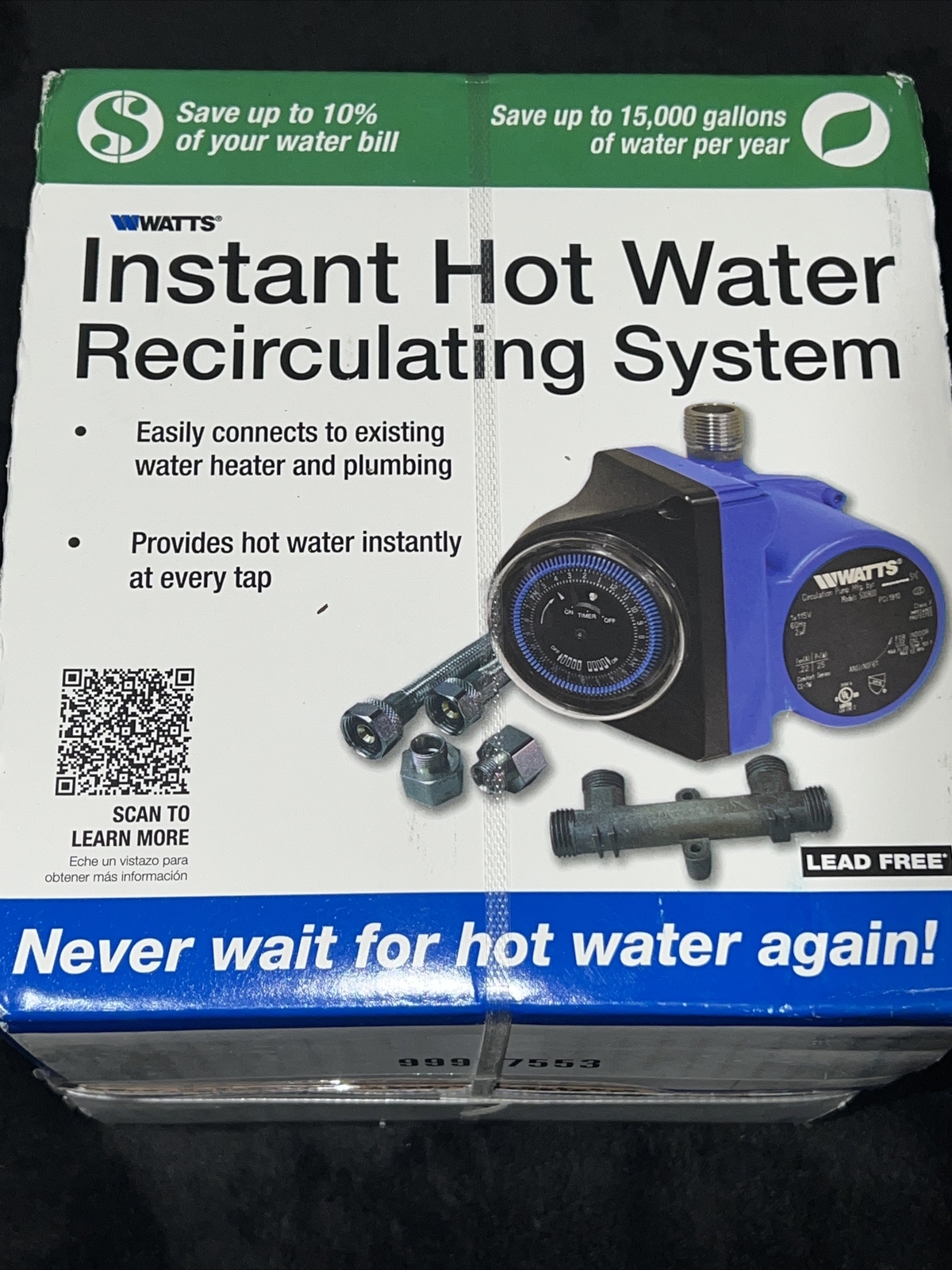 Watts Premier Instant Hot Water Recirculating Pump System with Built-In  Timer... | eBay
