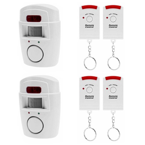 Sensor Motion Pir Wireless Alarm w/ 4 Remote Controls Shed Garage Home Caravan - Picture 11 of 12