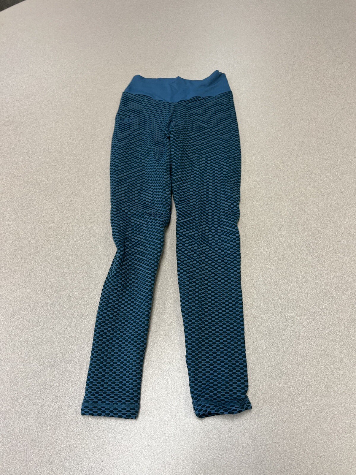 Yoga Pants High Waist Leggings Scrunch Push Up Ruched Butt Lift Blue Small 321-image