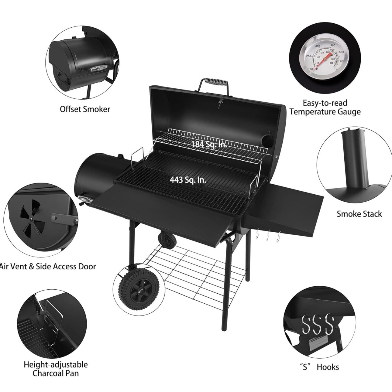 CC1830S 30" BBQ Charcoal Grill and Offset Smoker TechRev Blog