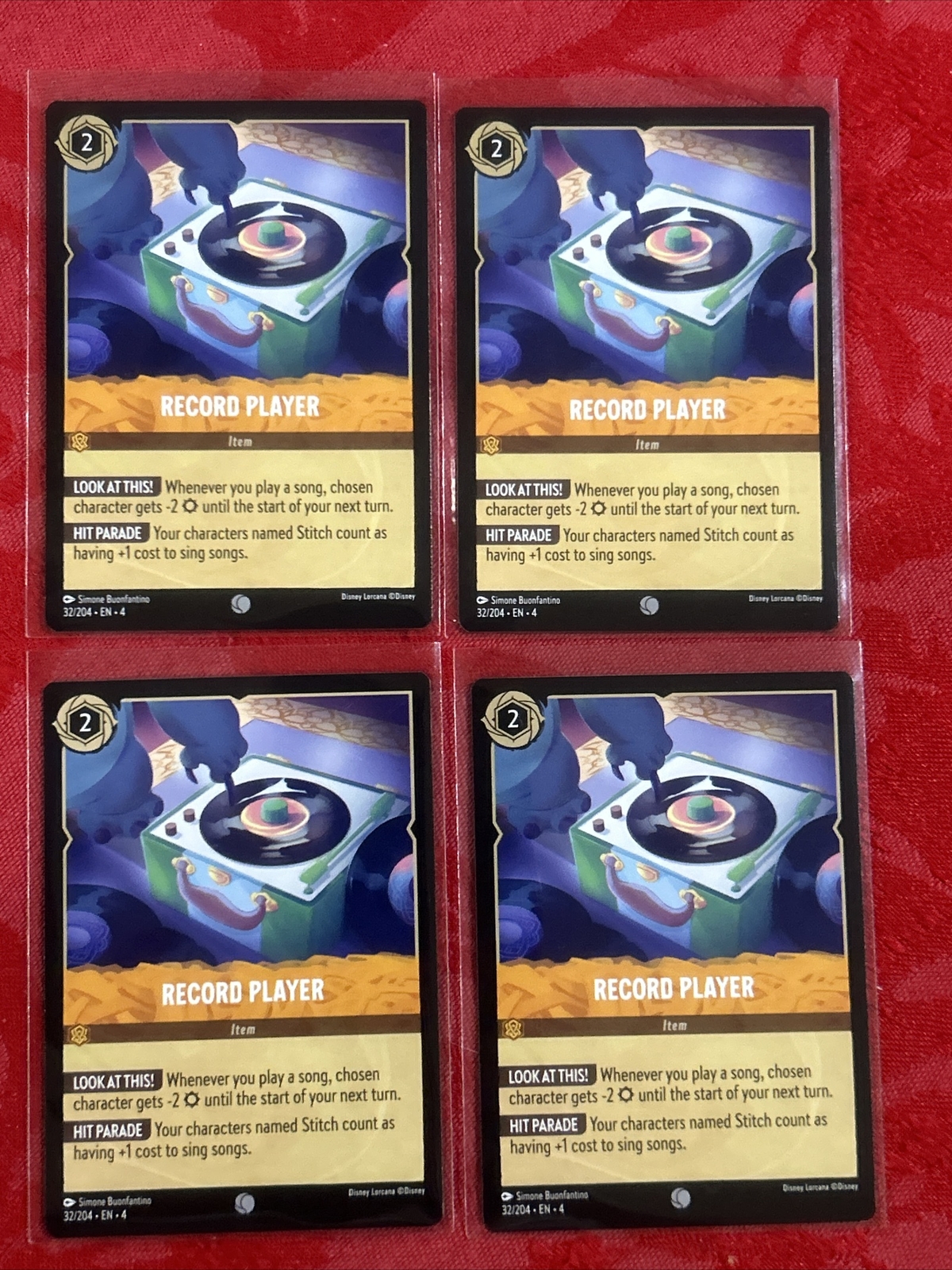 4x Disney Lorcana - Ursula’s Return - Record Player - 32/204 x4