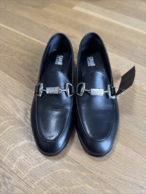 Loafer Slipper Damen Schuhe Roberto Cavalli Class 36 Leder Schwarz 