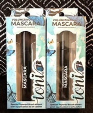 2pk IONI VOLUMIZING DRAMATIC BLACK MASCARA FULL LASHES THICKNESS TAPERED BRUSH