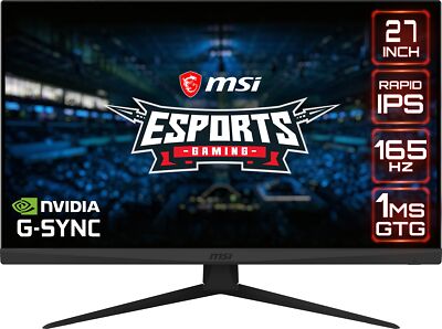 MSI 27'' gaming monitor G273QF,2560 x 1440 (QHD), Rapid IPS, 1ms, 165Hz.