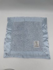 EUC Little Giraffe Blue Baby Security Blanket Chenille Satin Trim Lovey