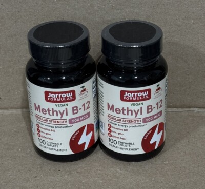 2X - Jarrow Formulas Methyl B-12 100 Chewable Tablets Cherry 500mcg New Sealed