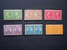 #597-603 Coil Pairs Perf 10 Vert. MNH OG F/VF CV $75 "Includes New Mounts"