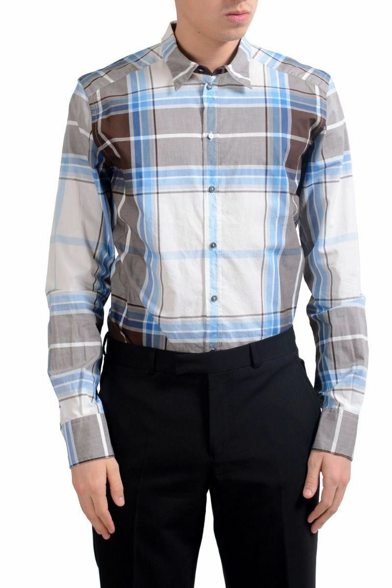 Chemise à Carreaux Dolce & Gabbana Gold Taille 16-17 - 100% Coton, Neuf Avec étiquettes