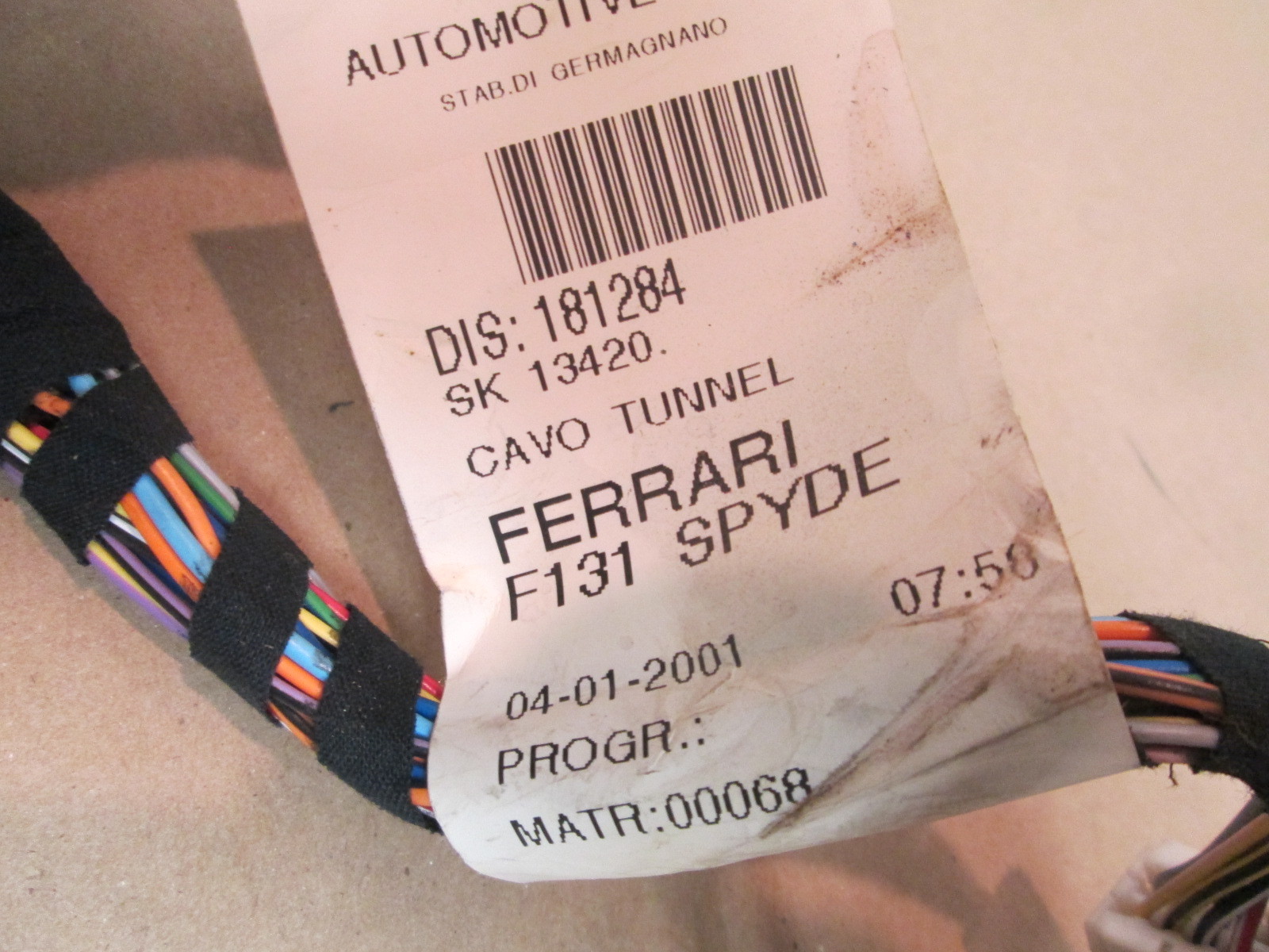 Ferrari 360  - Center Console Connection / Switch Cables - # 181284