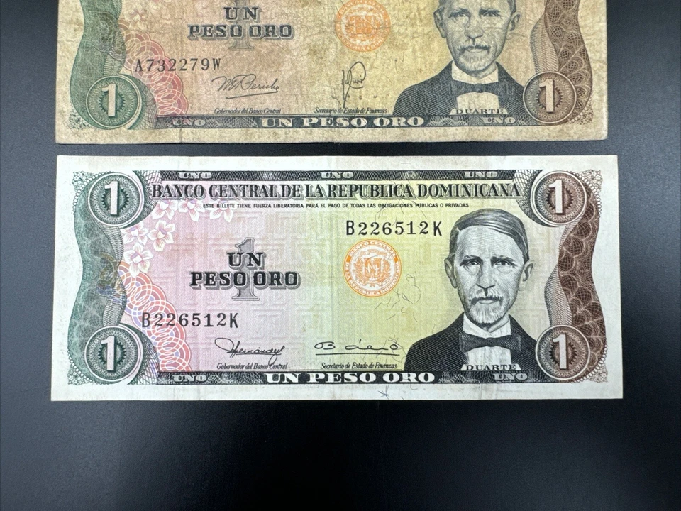(3) Billete de 1 Peso 1978-1982 Central De La República Dominicana Foto 2 de 4