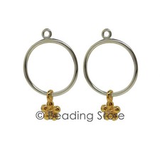 NEW Pandora Genuine Gold Silver Diamond Flower Compose Earring Pendants 290632D