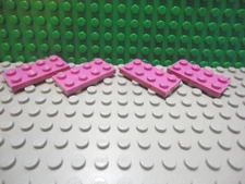 Lego 4 Dark Pink 2x4 base plate NEW