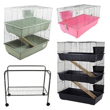 Rabbit Cages Indoor 100 120 cm Single Double Triple Tier With Stand