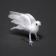 6 piccioni seduti, tutto bianco, mini 8 cm, matrimonio / Nice Price!!!